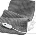 Heating Pad for Back Pain Relief, 17" X 33" XXX-Large Heating Pads for Cramps,Electric Heating Pad XL with 6 Fast Heating Settings,Moist Dry Heat Options,Auto-Off,Machine Washable, Light Gray