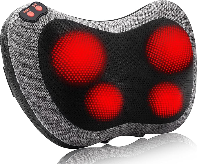 Papillon Shiatsu Back Massager with Heat, Deep Tissue Massage Pillow for Neck,Shoulder,Foot & Lower Back Pain Relief,Electric Kneading Massager for Home, Office, Car-Gifts for Mom, Dad, Men, Women