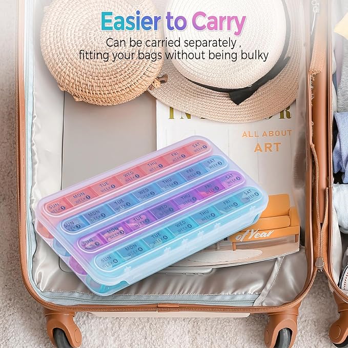 Zoksi Monthly Pill Organizer 28 Day 1 Time a Day, Large 4 Weeks Pill Box Organizer, Dust-Proof One Month Pill Case, Travel Medicine Organizer Monthly, Portable Pill Container for Vitamins and Meds