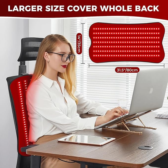 Red Light Therapy for Body, 31.5''× 14'' Eligible Red Light Therapy Pad, Dual Chip Grade 210 LEDs 660nm & 850nm Light Therapy Mat with Timer Remote Control