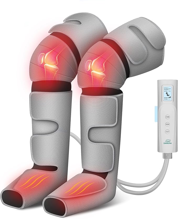 Snailax Leg Massager for Circulation and Pain, FSA or HSA Eligible, Leg Massager Machine with Heat and Air Compression, 3 Modes & 3 Intensity, Leg Calf Foot Wraps Massage Boots,Gifts
