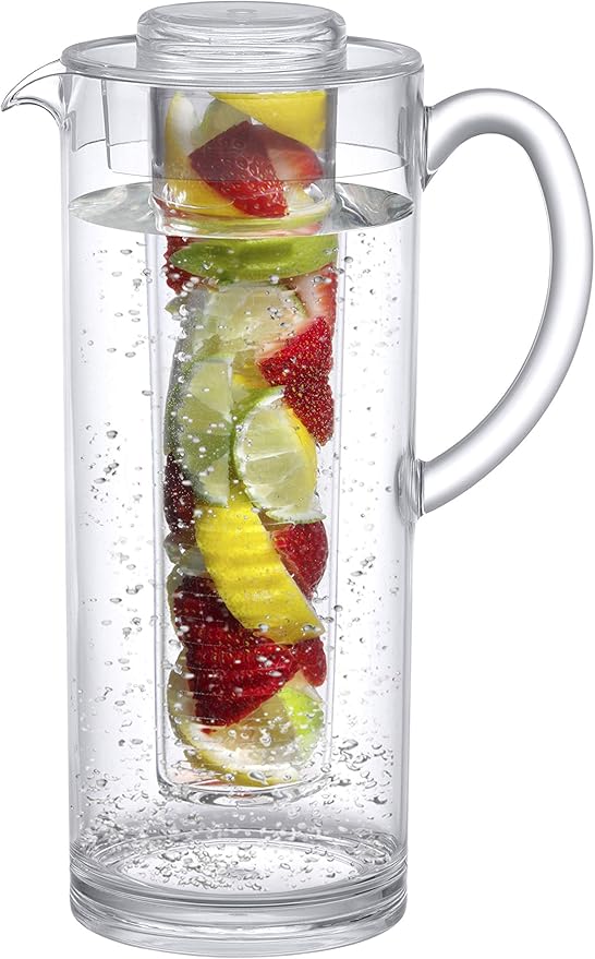 Prodyne Trim Fruit Infusion Pitcher, 60 oz, Clear
