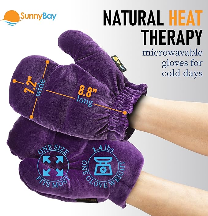 SunnyBay Microwavable Heated Pair of Gloves for Women and Men with Eye Mask (Bundle)