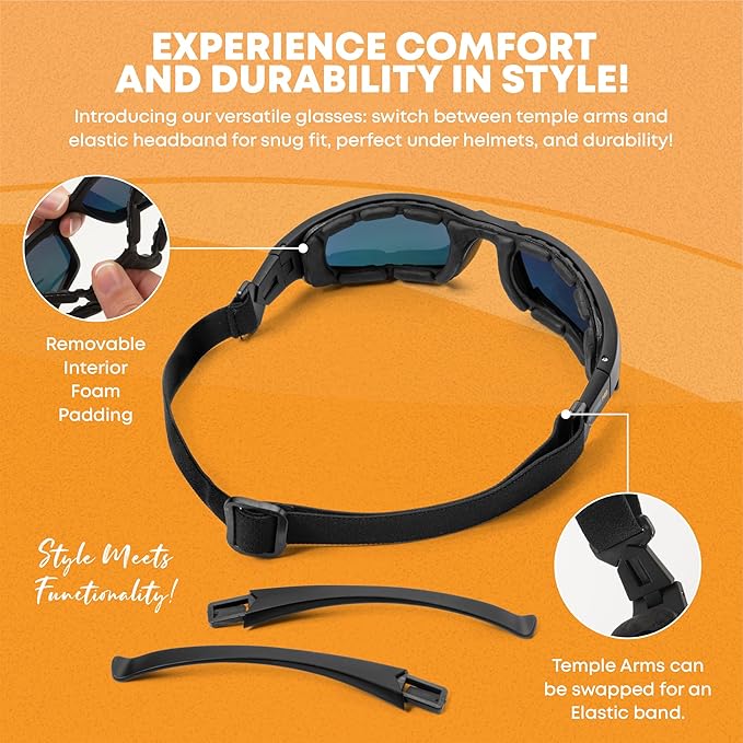 Safety Glasses Kit with Interchangeable Lenses, Anti-Scratch UV Protection, Sport Shooting Hunting Eye Protection for Men and Women, Stylish Impact Resistant Z87 Eyewear