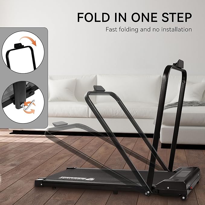 Treadmill Under Desk Walking pad with Incline, Walking Treadmill with Handle bar, Treadmills for Home Small with Remote Control, Pre-Assembled