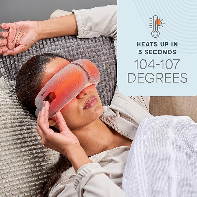 LifePro Portable Eye Massager with Heat and Vibration - Oculax 4 Soothing Modes for Compression Massage to Help Reduce Puffy and Dry Eyes-Rechargeable Heated Migraine Mask with Bluetooth Music