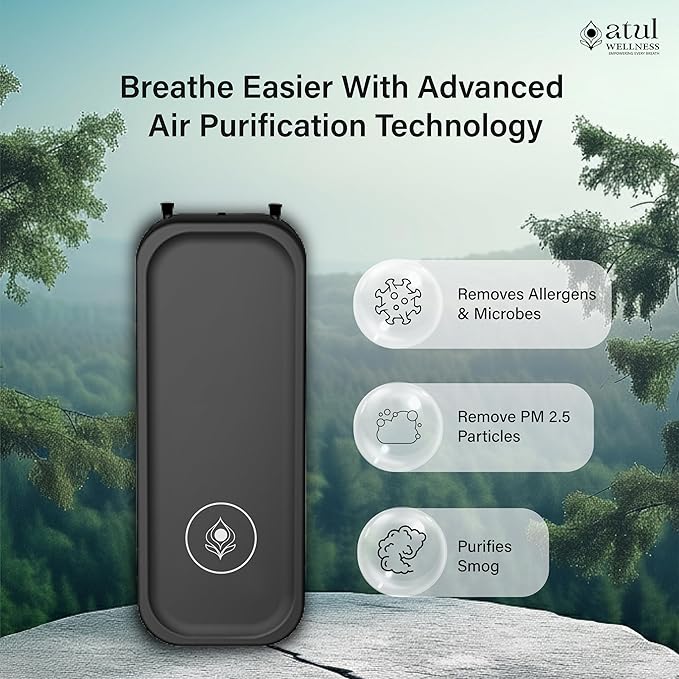 Personal Wearable Air Purifier, Pocket Portable Air Cleaner for Car, Home & Travel, 3rd Gen 50 Million Anions/cm³, Rechargeable PM2.5 Smog & Odor Protection