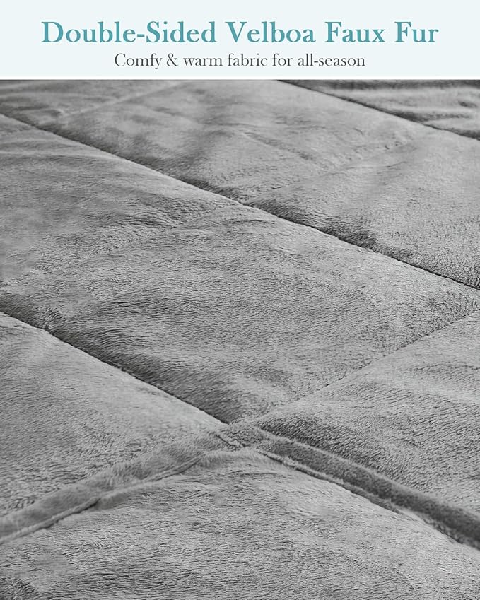Topblan Weighted Blanket Queen Size 20lbs, Adult Weighted Blankets with Soft Warm Fabric for Sleeping and Calming, Adult Heavy Blanket for Sofa Bed, Grey, 60 x 80 inches
