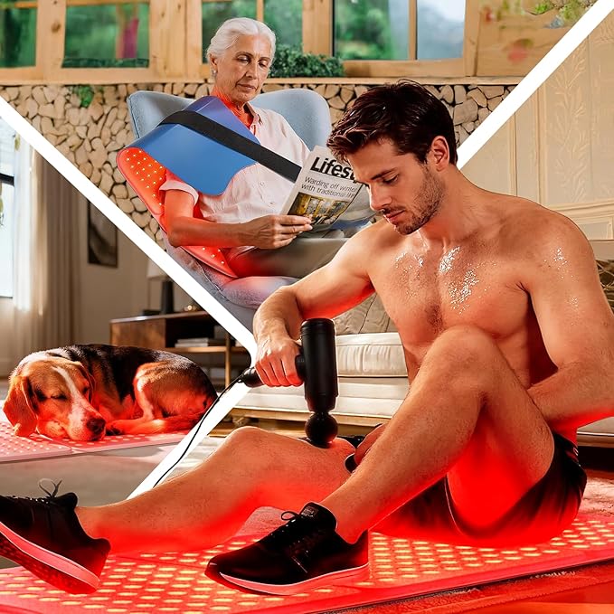 Large Red Light Therapy for Body, 264 Triple-Chip LEDs Red Light Therapy Mat Near Infrared 660nm & 850nm 30'' x 12'' for Full Body Pain Relief Joint Muscle 36W