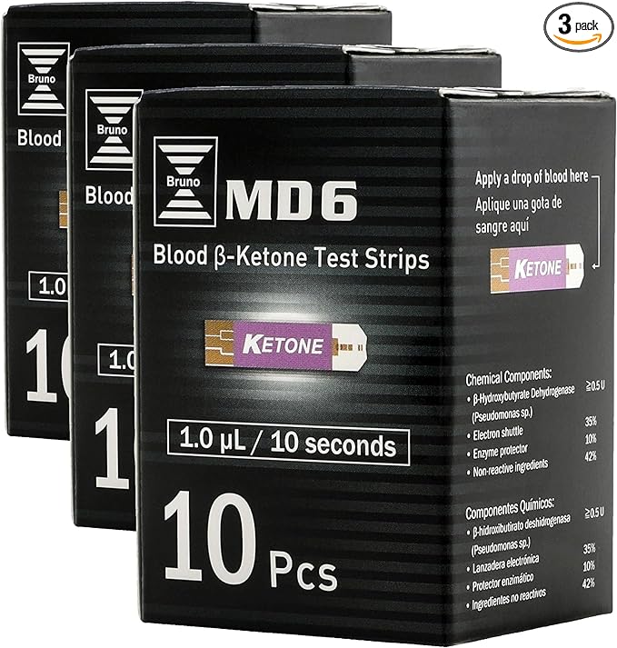 Box of 10 Ketone Test Strips to Use with Our MD6 Blood Monitoring System | Stay in Ketosis and Get The Best Results with Accurate Keto Counts While Following The Ketogenic Diet … (Pack of 3)
