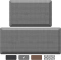 Ophanie Anti Fatigue Cushioned Mat, 9/10 inch Thick, Kitchen mats for Floor, Kitchen Rugs, Waterproof,Comfort Ergonomic Standing Mat for Office, Home, Sink, 20 * 48+20 * 32 Gray Non-Slip Bottom