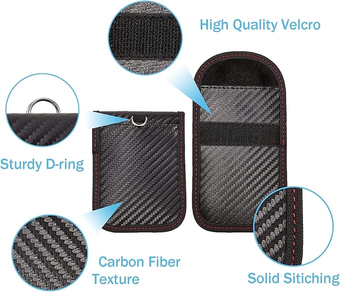 Faraday Key Fob Protector - 2 Pack Mini Anti-theft Pouch Key Fob RFID Signal Blocking Faraday Bag for Key Fob