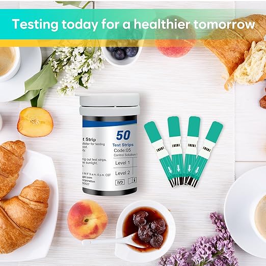 Easy@Home Blood Glucose Test Strips for Diabetes: for Use with Blood Sugar Monitor - Self Glucose Testing - 100 Diabetic Test Strips EBG-100SL-STRIP