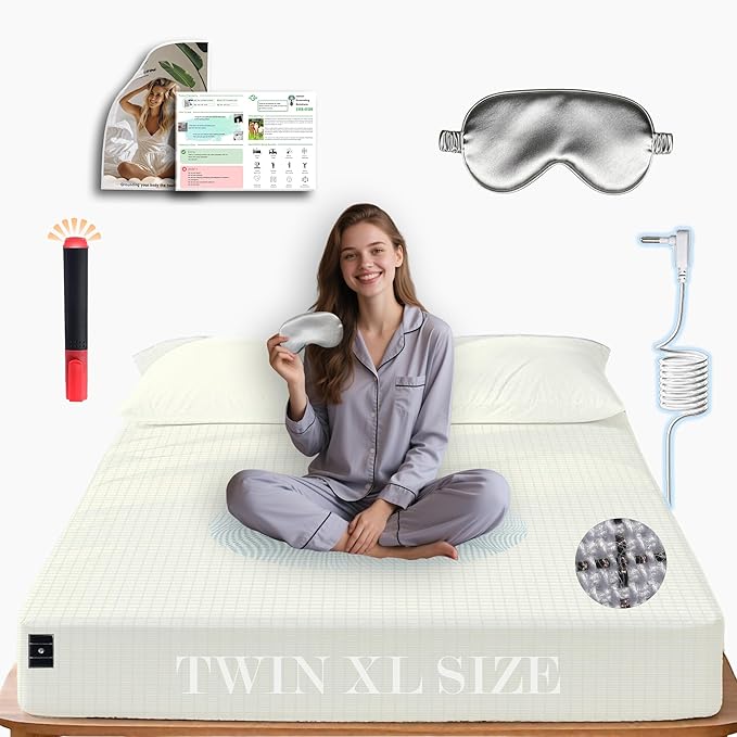 Ali King Grounding Sheets - Twin XL Size, Soft Cotton with Silver Fiber, 15'' Deep Pocket Earth Grounding Fitted Bed Sheets for Improved Sleep (Beige, Twin XL 39''*80''*15'')