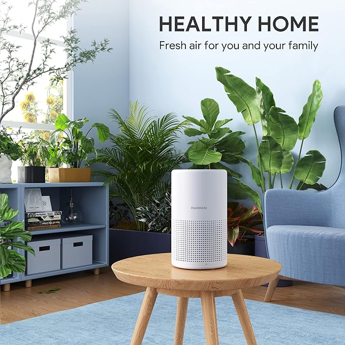FULMINARE Air Purifiers for Bedroom H13 True HEPA Air Filter Quiet Air Cleaner With Night Light Portable Small Air Purifier for Home, Office, Living Room (White 2 Pack)