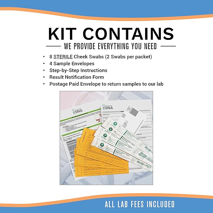 Home Paternity + Maternity DNA Collection Kit, 24 DNA (Genetic) Marker Test | Private & Confidential, Fast Results 1-3 Business Days