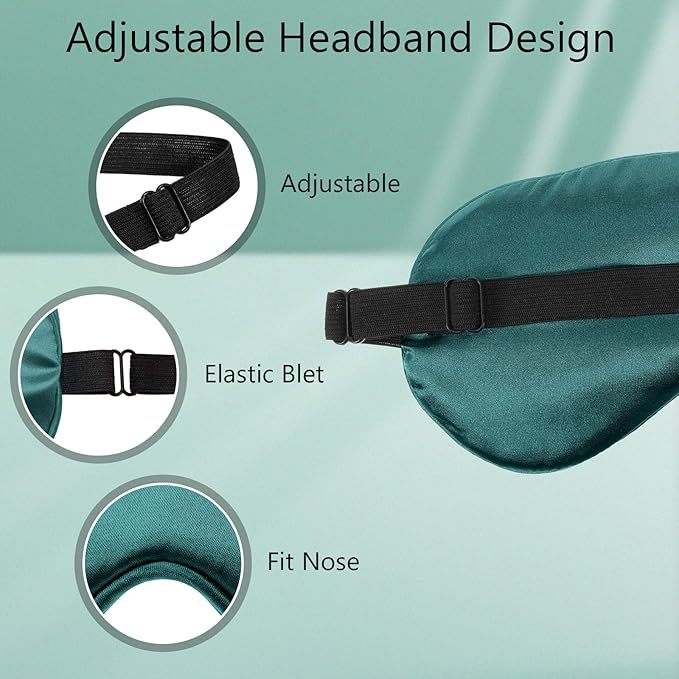 BBTO 8 Pcs Sleep Mask, Silk Eye Mask for Sleeping with Adjustable Strap, Blackout Sleeping Eye Blindfold Soft Silk Mask for Men Women Adults (Multicolor)