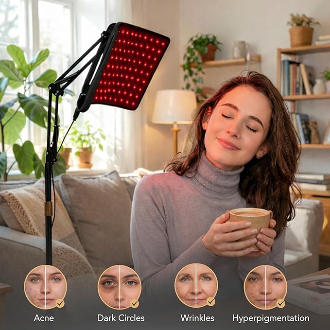 Red Light Therapy for Face | Red Light Therapy for Body | RedLight Therapy Lamp with Stand | Infrared Wearable Belt | 2 in1 Red Light Therapy Device
