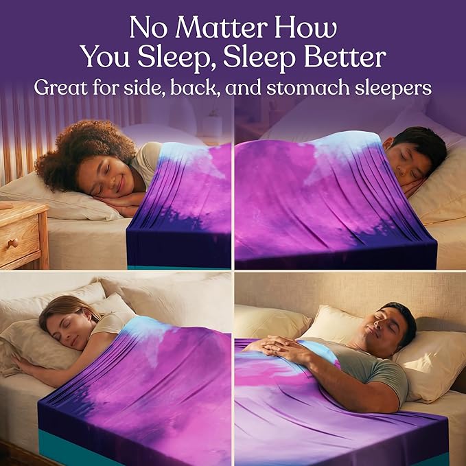 Deep Pressure Sensory Bed Sheet – Twin Sensory Compression Sheet Breathable Sleep Pod Blanket for Better Sleep Support – Calming Compression Blankets for Kids and Adults Cotton Candy Sky