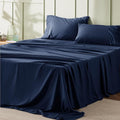 Bedsure Queen Sheet Set - 4 Pieces Soft Queen Size Sheets - Breathable & Cooling - Hotel Luxury - Easy Care Polyester Microfiber Bedding for Women, Men, Navy