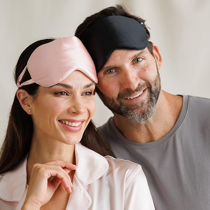 Fishers Finery 25 Momme 100% Mulberry Silk Therapeutic Sleep Mask (Blue)