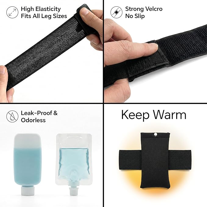 20 Pcs Urine Test Complete Kit - 10 Urine Temperature Strips, 2 Slim HDPE Bottles, 4 Disposable Water Bags, Hi-Stretch Hidden Strap & Foldable Funnel，Urine Bottle Kit Test Practice at Home