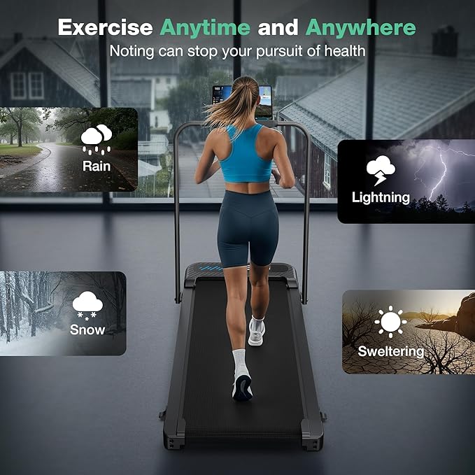Walking Pad Treadmill with Incline, 6 in 1 Foldable Treadmill Walking Pad with Handle Bar for Home/Office, 3.0HP Compact Under Desk Treadmills, 320LBS Capacity, App, LED Display