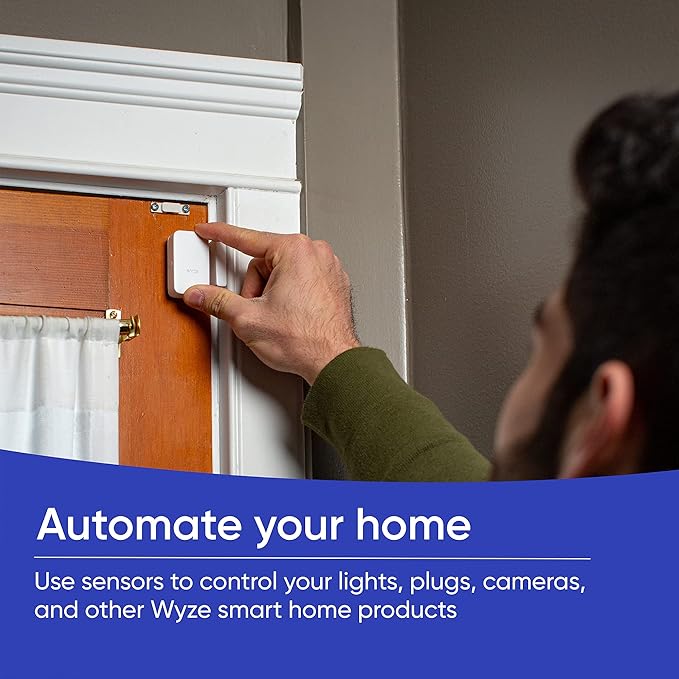 Wyze Home Security System Entry Sensor - Window and Door Entry Protection (3-Pack) Wyze Sense Hub required