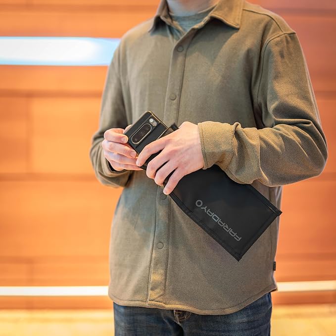 Faraday Defense Faraday Bag Jacket Pro | Magnetic Closure, Shielding - Law Enforcement & Military, Travel & Data Security, Privacy, Anti-Tracking Anti-Hacking Black (Phone Vertical XL)