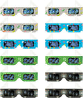 12 Packs Cardboard 3D Diffraction Glasses Fireworks Glasses for Christmas Lights/Parties/Raves/Music Festivals/Light Shows/Fireworks (Moon/Music Symbol/Star/Spiral)