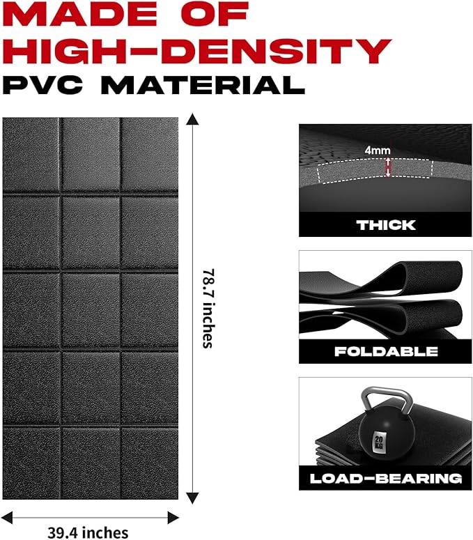 Walking Pad Mat – 79" x 39", Non-Slip Treadmill Mat for Carpet Floors & Hardwood, Shock Absorbing Exercise Mat & Under Treadmill Mat for Floor Protection in Home Gym