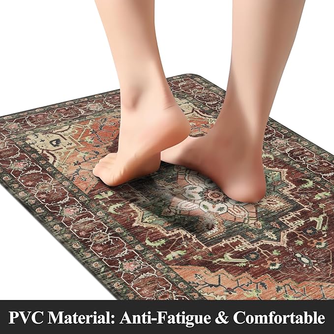 Cushioned Kitchen Rug Sets 3 Piece Anti Fatigue Kitchen Mats for Floor Non Slip Waterproof Kitchen Rugs and Mats Comfort Standing Mat Runner for Home Office,Sink,Laundry