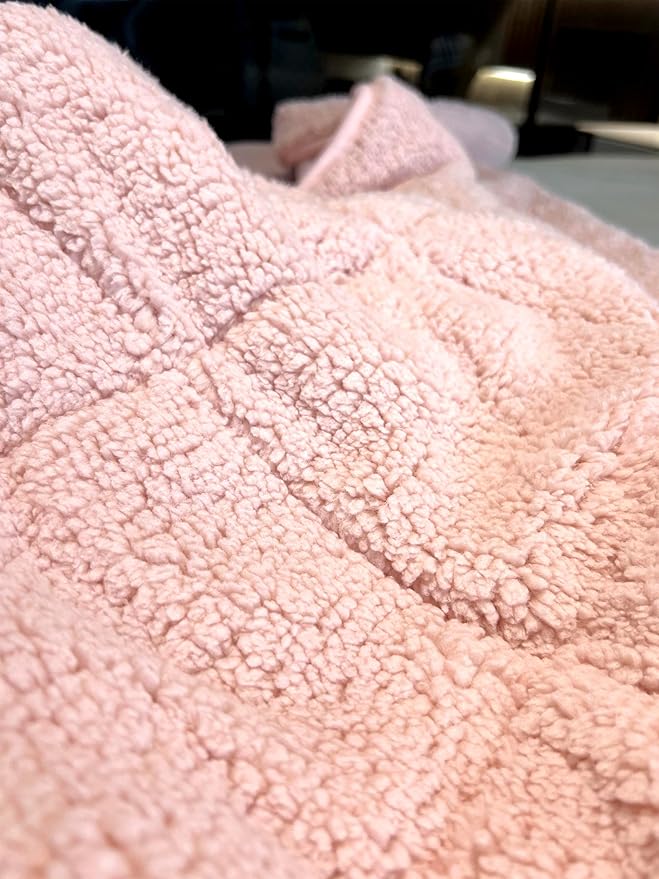Sherpa Weighted Blanket for All Season,Both Sides Pink 10Lbs, 48 x 72 inches, Reversible Velvet Soft Plush Weighted Blanket for Adult Better Sleep