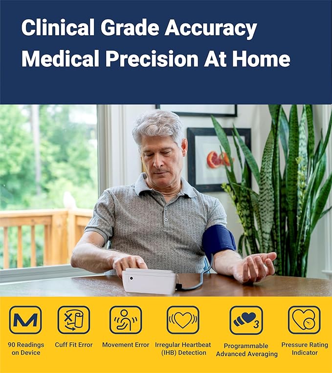 A&D Medical Talking Blood Pressure Machine UA-1030T with Medium Blood Pressure Cuff (23-37 cm / 9.0-14.6” Range) TriCheck Mode & Body Movement Sensor