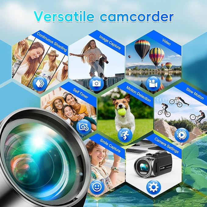 4K Video Camera Camcorder UHD 36MP Vlogging Camera for YouTube 18x Digital Zoom 3" 270° Rotation IPS Screen Video Camcorder with Fill Light, Mic, 32GB Card, Battery