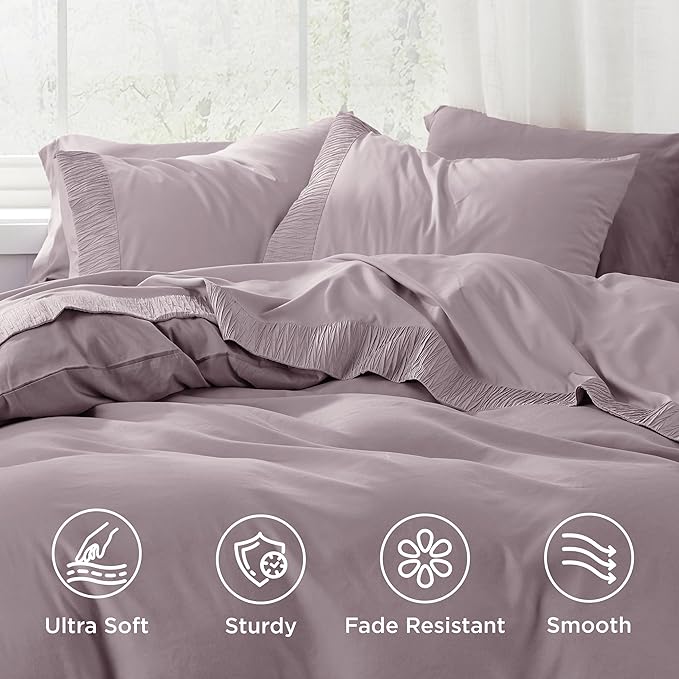 Bedsure Twin Sheets Set - 3 Pieces Soft Twin Bed Sheets - Breathable & Cooling - Hotel Luxury - Easy Care Polyester Microfiber Bedding for Women, Men, Pink Mocha