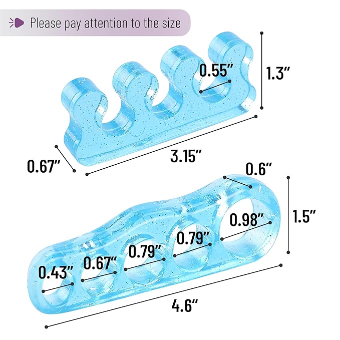 Dr. JK- ToePal Gel Toe Separator, 4 Pairs, Blue, Toe Spacers, Bunion Corrector