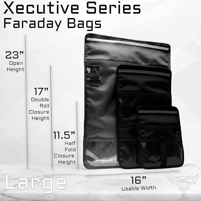 Xtreme Sight Line ~ Faraday Bag for Laptops and Other Large Electronics (23" x 16") ~ Data Security for Executive Travel ~ Shoulder Strap Included ~ Tracking/Hacking Defense