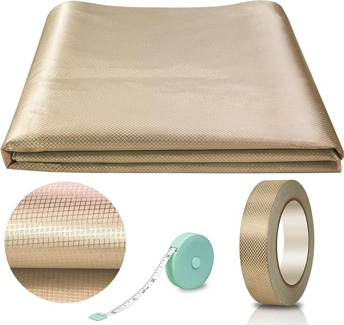 Faraday Fabric, Faraday Cloth 43”x118” with Faraday Tape Military Grade Protection Nickel Copper Faraday Cloth for WiFi, GPS