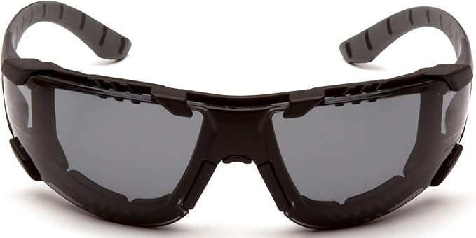 Pyramex Endeavor Plus Safety Glass Black/Gray Frame With Foam Padding Clear H2MAX Anti-fog Lens