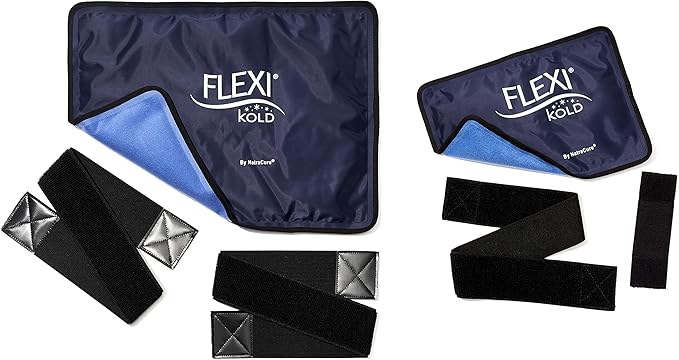 FlexiKold Standard and Half Size with Straps Gel Ice Cold Packs - Sizes: Large and Small