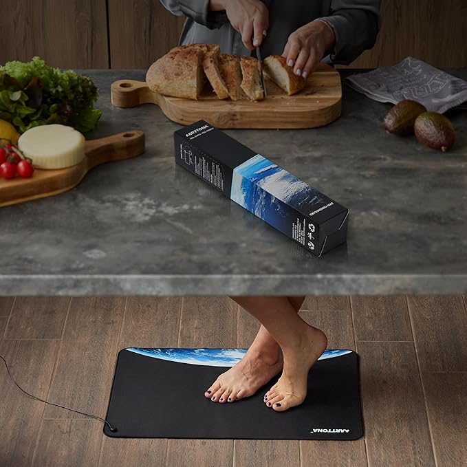 Grounding Mat for Daily Comfort & Balance - Grounding Mat for Feet, Desk, Bed & Floor - Durable, Eco-Friendly Material - 24x16 inches Earthing Mat Includes 15ft Grounding Cord
