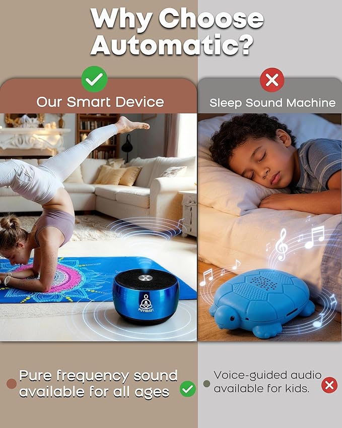Sound Machine for Sleep, PUVIDJUT M3 Pure Frequencies & Singing Bowl Tone,Cordless Non-White Noise Sleep aids for Adults, Portable Size,Help to Relax and Calm and Drift to Sleep