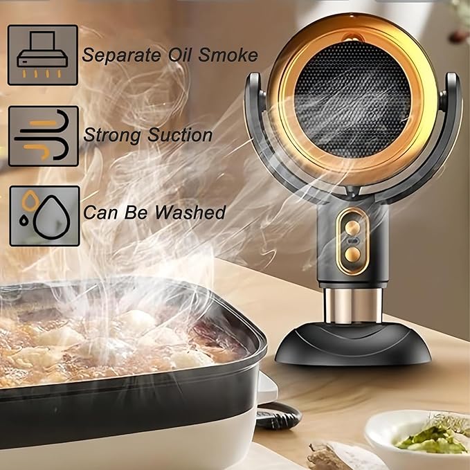 PuffHide-Purifer & Smoke Away Purifier Fan Portable Black Gold Adjustable Angle Puff-Hide PurifierFan,Tabletop SmokePurifier Filters for RemovesOdor(Plug-ln)