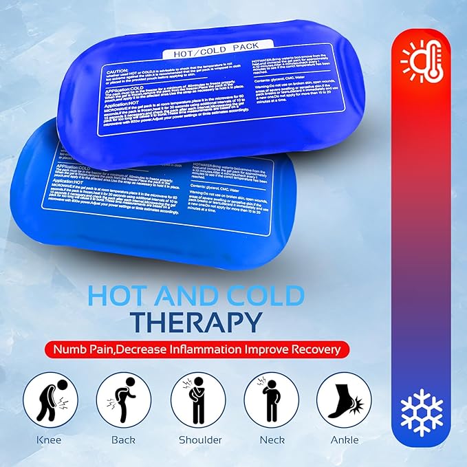 Ice Packs for Injuries Reusable (3-Piece Set) – Hot and Cold Ice Packs for Knee, Reusable Gel Wraps Support, Adjustable Ice Pack Pain Relief for Shoulders, Back Joints Muscles, Knees, Arms and Legs
