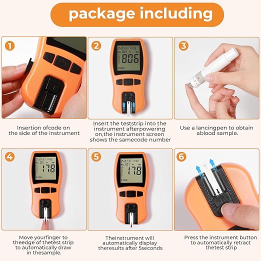 Personal Hemoglobin Monitoring System for Home Use - 5s Instant Read Wellness Tracker with 1000 Memory Storage - Requires Only 5µL Tiny Sample - Daily Wellness Management