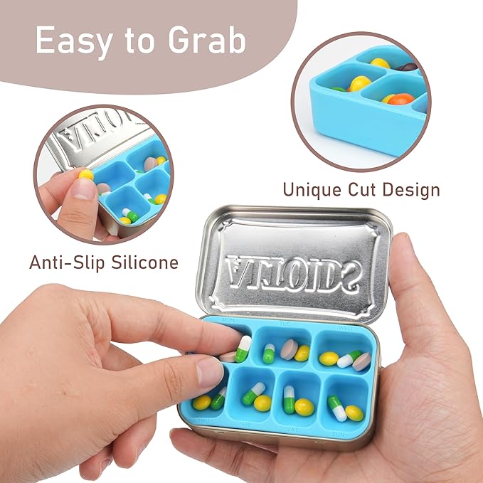 Luvcosy 4 Pack Silicone Tin Organizer Inserts Compatible with Altoids Mint Tins 1.76oz, Food-Safe Tin Divider for Weekly Pills, Candy, Screws, Fishing Gear, Paint Supplies, Jewelry Storage