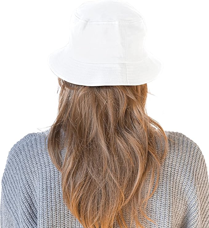 Halsa EMF Protection Hat Bucket Hat, Summer Sun Hat. White. Small/Medium Size.