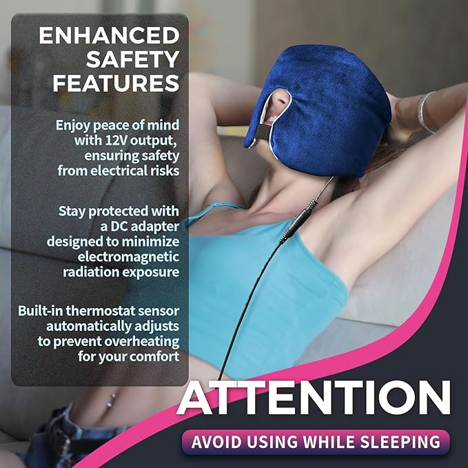 CREATRILL Face Heating Pad for Tension Headaches, Dry Eyes, Sinus Relief, Full-Coverage Heated Face Mask for Sleep Aid and Pressure Relief