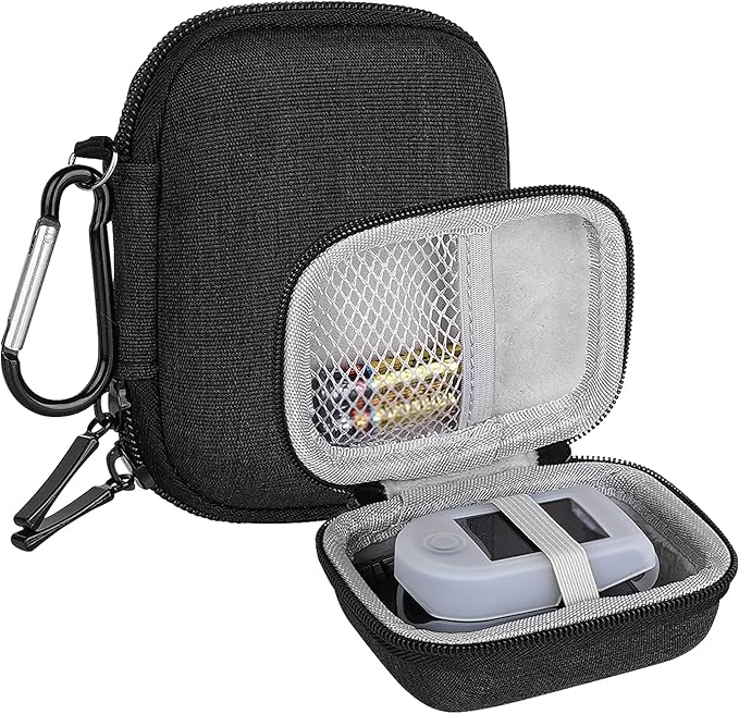 Fingertip Oximeter Storage Case Compatible with Zacurate Pro Series, Innovo Deluxe IP900BP-B, iHealth Air Pulse Oximeter, AccuMed CMS-50D1, Hard Shell Storage Bag(Only Case)